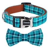 Faleela bowtie dog collar green: stylish everyday wear for dogs