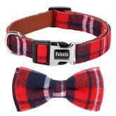 Faleela soft & comfy bowtie collar close-up on red fabric for festive wear