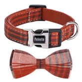 Faleela soft comfy bowtie dog collar orange neck strap for comfortable daily wear
