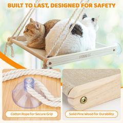 Famifit Cat Window Perch suction cups secure mounting without drilling