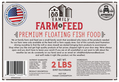 FAMILY FARM AND FEED floating pellets close-up showing texture and quality