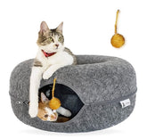 FAMPAWS large peekaboo cat cave dome provides cozy shelter for multiple cats