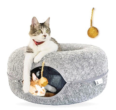 FAMPAWS large Peekaboo cave dome view shows roomy multi-cat space and cozy retreat.