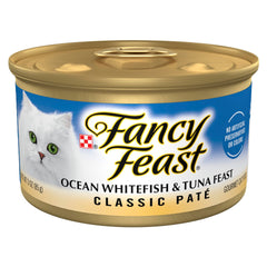 Fancy Feast classic ocean whitefish-tuna pate cans pack 24 for convenient meals
