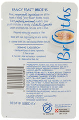 Fancy Feast Classic tuna-shrimp-whitefish broth being poured—silky texture for finicky cats.