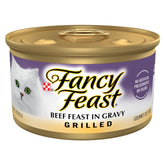 Fancy Feast Grilled Beef Feast bowl with real beef bites for cat enjoyment