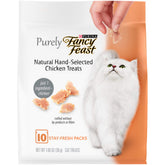 Fancy Feast natural hand-selected chicken treats pack-5-10ct-pouches ideal for rewards.