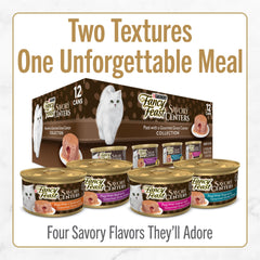 Fancy Feast Savory Centers tuna pate with gravy center delivers indulgent flavor and aroma.
