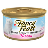Fancy Feast Tender Ocean Whitefish Can—gourmet kitten meal in a convenient can.
