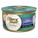 Fancy Feast Turkey Florentine cans pack 24 displaying premium turkey and spinach for complete meals.