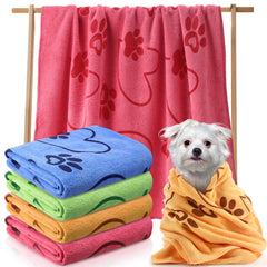 Fanfanwin dog towel blue microfiber absorbs moisture for quick post-bath drying