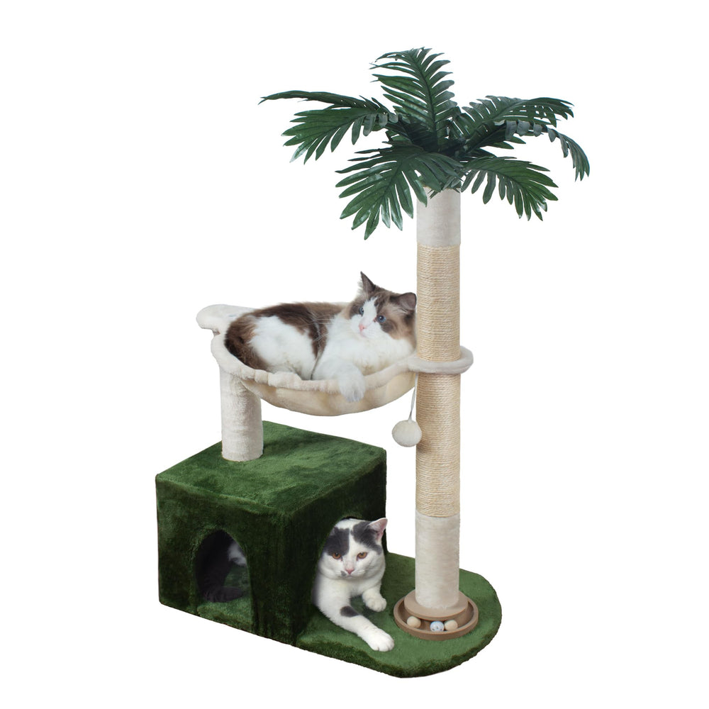 Fantasreen cat-tree 38-inch hammock offers cozy lounging and enrichment for indoor cats.