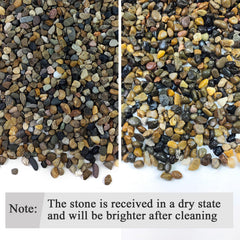 FANTIAN pea gravel tank decor highlighting safe, decorative substrate for aquatic life.