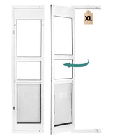 Fantrek left-open XL dog door panel enables easy outdoor access for large pets
