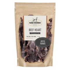 Farm Hounds beef heart jerky closeup highlighting a single-ingredient, high-protein dog treat