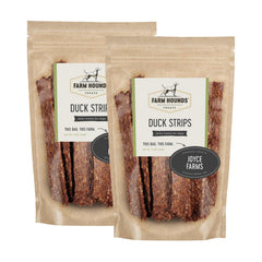 Farm Hounds Duck Strips two-pack for dogs—great training treats.