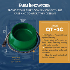 Farm Innovators thermostat control detail demonstrates automatic on/off for energy efficiency