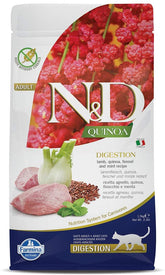 Farmina N&D Lamb Quinoa Fennel Mint cat food bag front highlights premium lamb protein