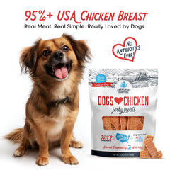 Farmland Traditions Dogs Love Chicken Jerky ready-for-training pieces encourage rewarding sessions.