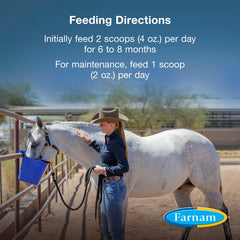 Farnam Horseshoer's Secret Extra Strength dosing scoop—facilitates accurate feeding for consistent hoof support.