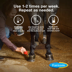 Farnam Rain Maker hooves with natural gloss and color enhancement after treatment.