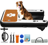 FBSPORT dog pool ramp inflatable close-up shows easy water entry.