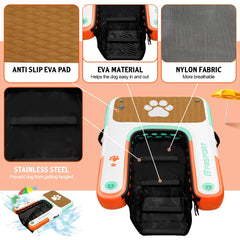 FBSPORT inflatable dog ramp deflated and stored in carry bag.