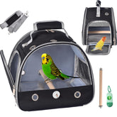 FCQQYWZ transportín para pájaros con ventana transparente delantera para observar al ave durante el viaje.