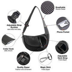 FDJASGY pet sling carrier with small pet inside for secure transport