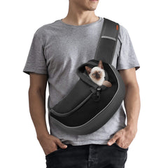 FDJASGY pet sling carrier worn on shoulder for hands-free errands and mobility
