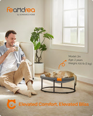 Feandrea cat hammock edge padded comfort supports head while resting.