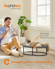 Feandrea cat hammock elevated frame with foot pads ensures stable placement during quiet time.