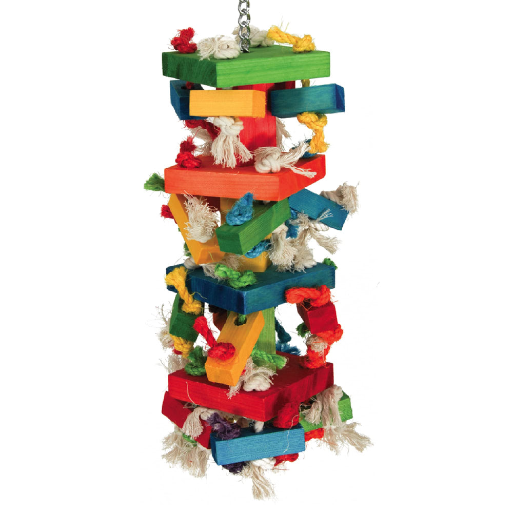 Featherland Paradise Knots N Blocks close-up colorful blocks for beak stimulation