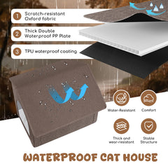 Fecuria Outdoor Cat House tool-free Velcro assembly enables quick setup.
