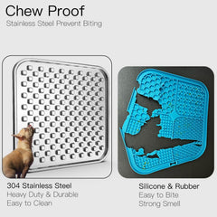 Feedoo lick mat shown in dishwasher, easy to clean after meals.