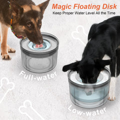 Feedoo No Spill Water Bowl rests on non-slip mat for spill-free sessions.