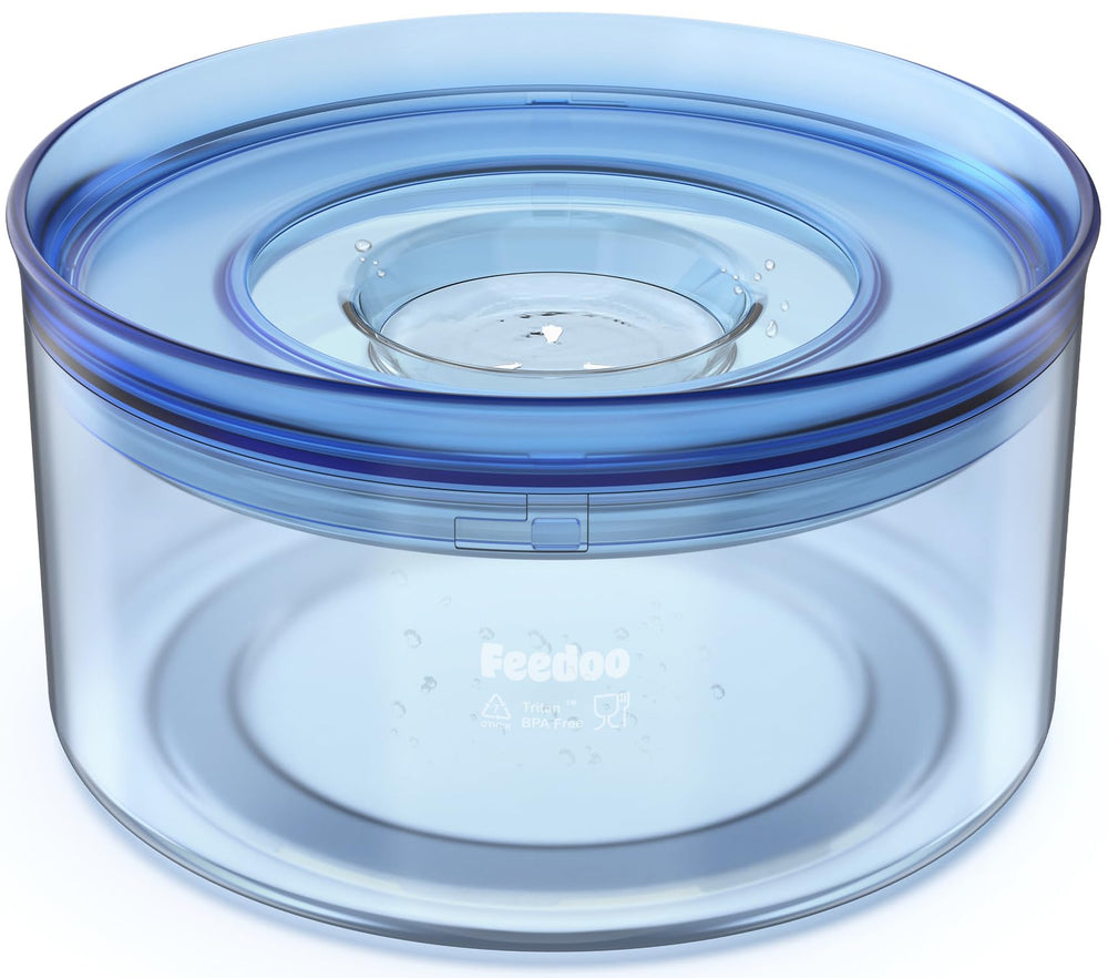 Feedoo Serenity Blue 1Gallon bowl offers large capacity for steady pet hydration.