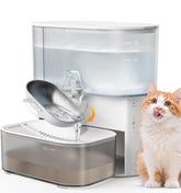 FEELNEEDY wireless cat water fountain front view; modern white design for continuous hydration