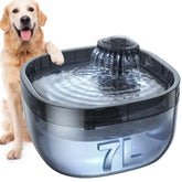 FEELNEEDY 7L dog water fountain with 9 spouts for shared drinking.