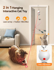 Feelneedy cat toy feather and mouse duo for chasing sessions