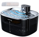 FEELNEEDY cordless cat water fountain assembly shows pump-free design for easy setup