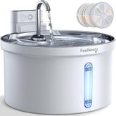FEELNEEDY wireless cat water fountain unit enables cordless setup for flexible placement.