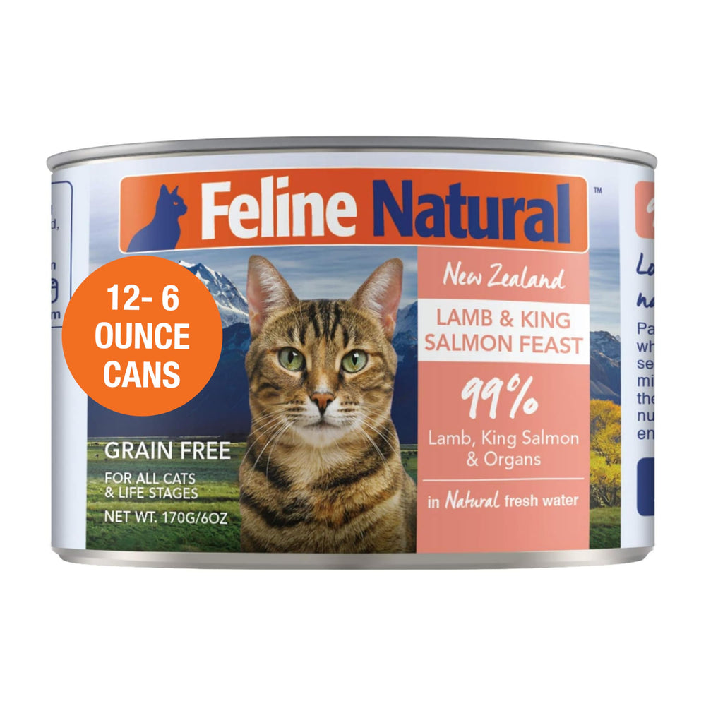 Feline Natural packaging featuring grain-free wet cat food for balanced nutrition.