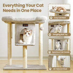 Feliskyn cat tree 28-inch height provides a commanding view and vertical play for energetic cats.
