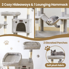 Feliskyn cat tree heavy duty base supports energetic big cats during play