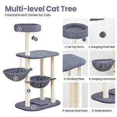 Feliskyn cat tree multi-level climbing design encourages exploration.