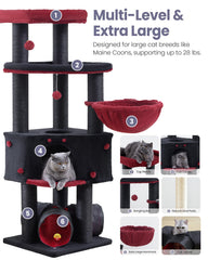 Feliskyn cat tree side hammock closeup shows secure plush resting spot