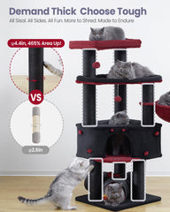 Feliskyn cat tree with high-density sisal posts supports vigorous scratching