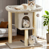 Feliskyn cat tree tower for indoor large cats provides a sturdy play space for climbing and scratching.
