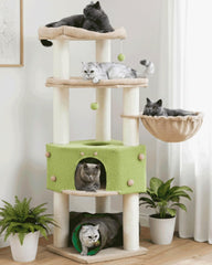 Feliskyn Cat Tree Tower wide-structure offers stable support for big cats during play